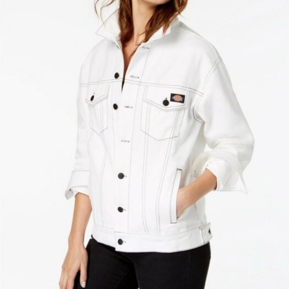 Dickies Junior Cotton Denim Jacket Point collar front button closures, NWT - Picture 1 of 4